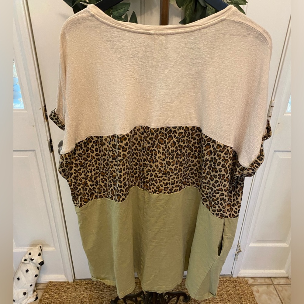 Umgee Boho Animal Print Leopard Print Color Block… - image 2